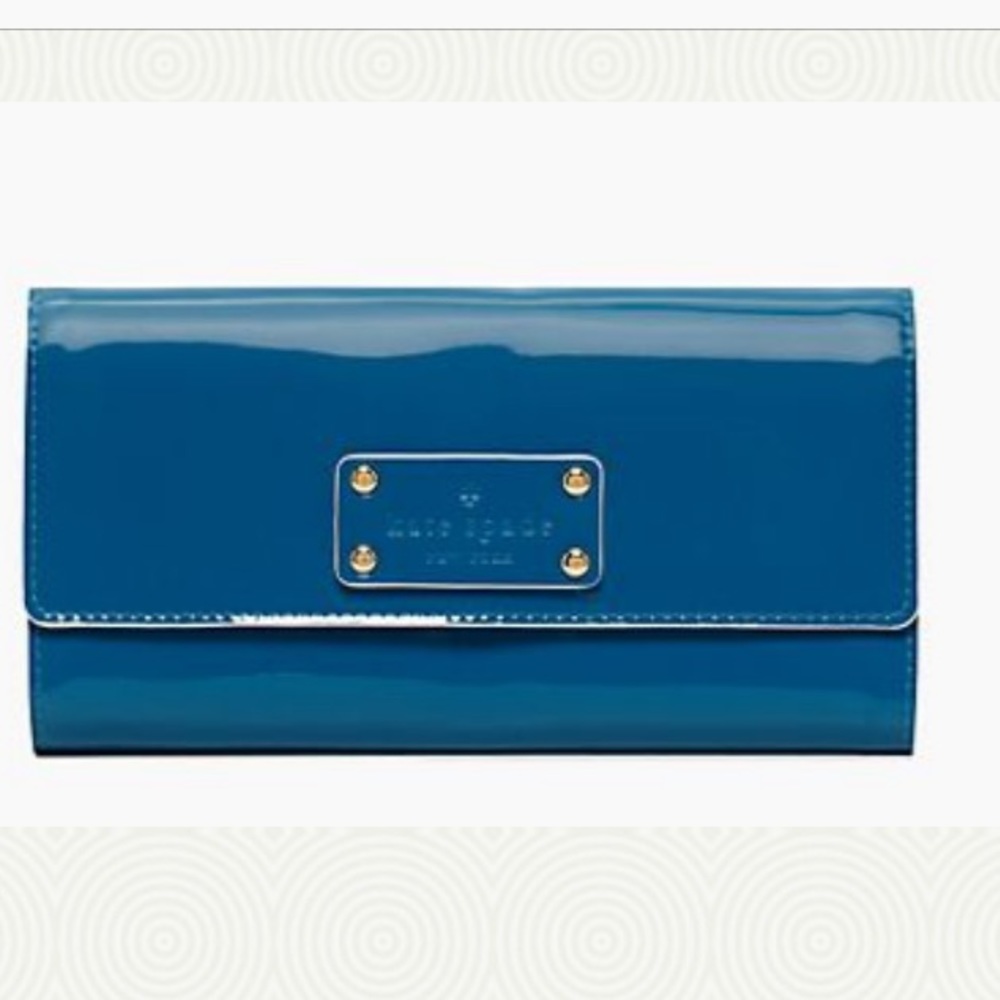 Kate Spade patent wallet blue